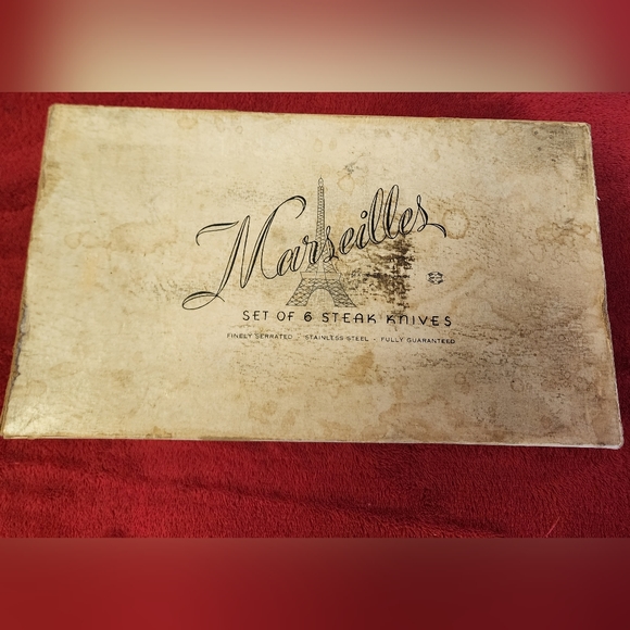☆Marseilles Set of 6 Steak Serrated Knives. Made in France.☆ - Picture 2 of 13